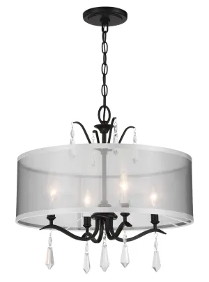 Minka Lavery Laurel Estate Four Light Foyer/Semi Flush in Coal Flush Mount Lights outlet