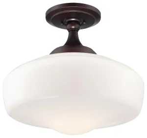Minka Lavery One Light Semi Flush Mount in Brushed Bronze Flush Mount Lights outlet
