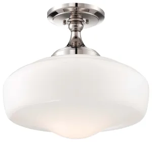 Minka Lavery One Light Semi Flush Mount in Polished Nickel Flush Mount Lights outlet