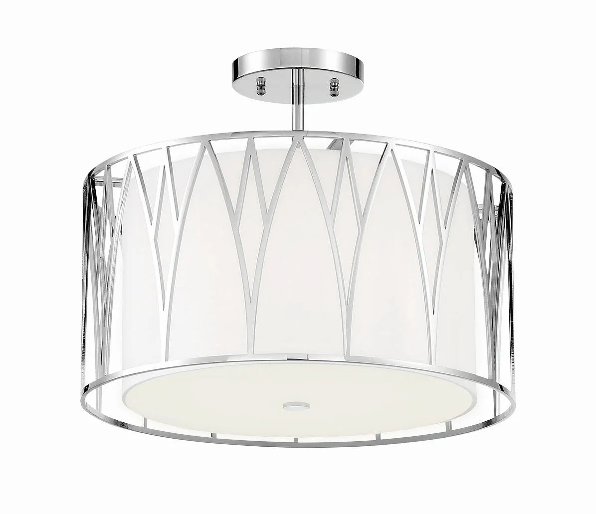 Minka Lavery Regal Terrace LED Semi Flush Mount in Polished Nickel Flush Mount Lights outlet