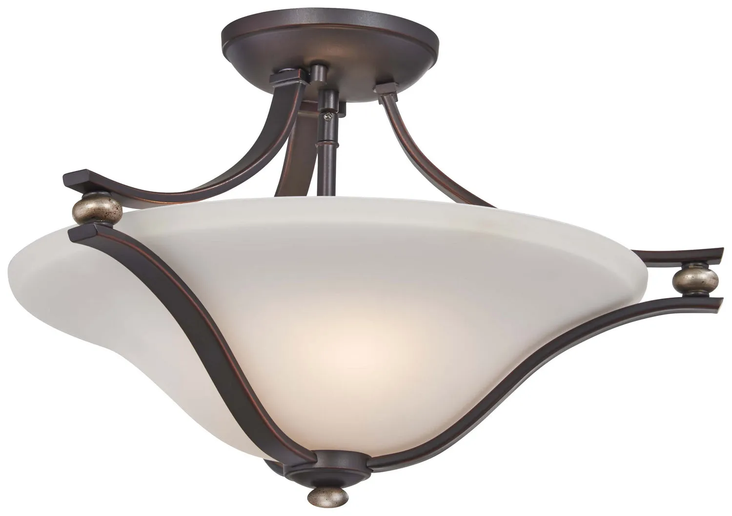 Minka Lavery Shadowglen Two Light Semi Flush Mount in Lathan Bronze with Gold Highlights Cheap Low Ceiling Lighting