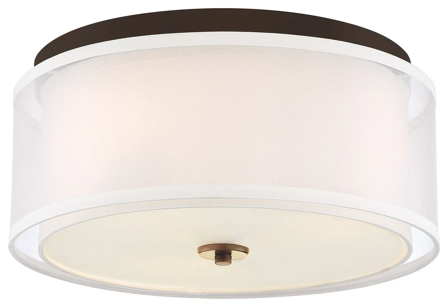 Minka Lavery Studio 5 Three Light Flush Mount in Painted Bronze with Natural Brushed Brass Clear Glass Flush Mount Lights outlet