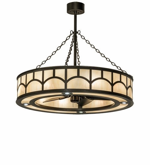Mission 12 Light Chandel-Air Fandeliers FANS on sale now