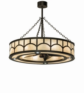 Mission 12 Light Chandel-Air Fandeliers FANS on sale now