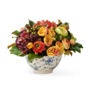 Mix Fall Floral in Trellis Bowl Artificial Flowers Spring Refresh