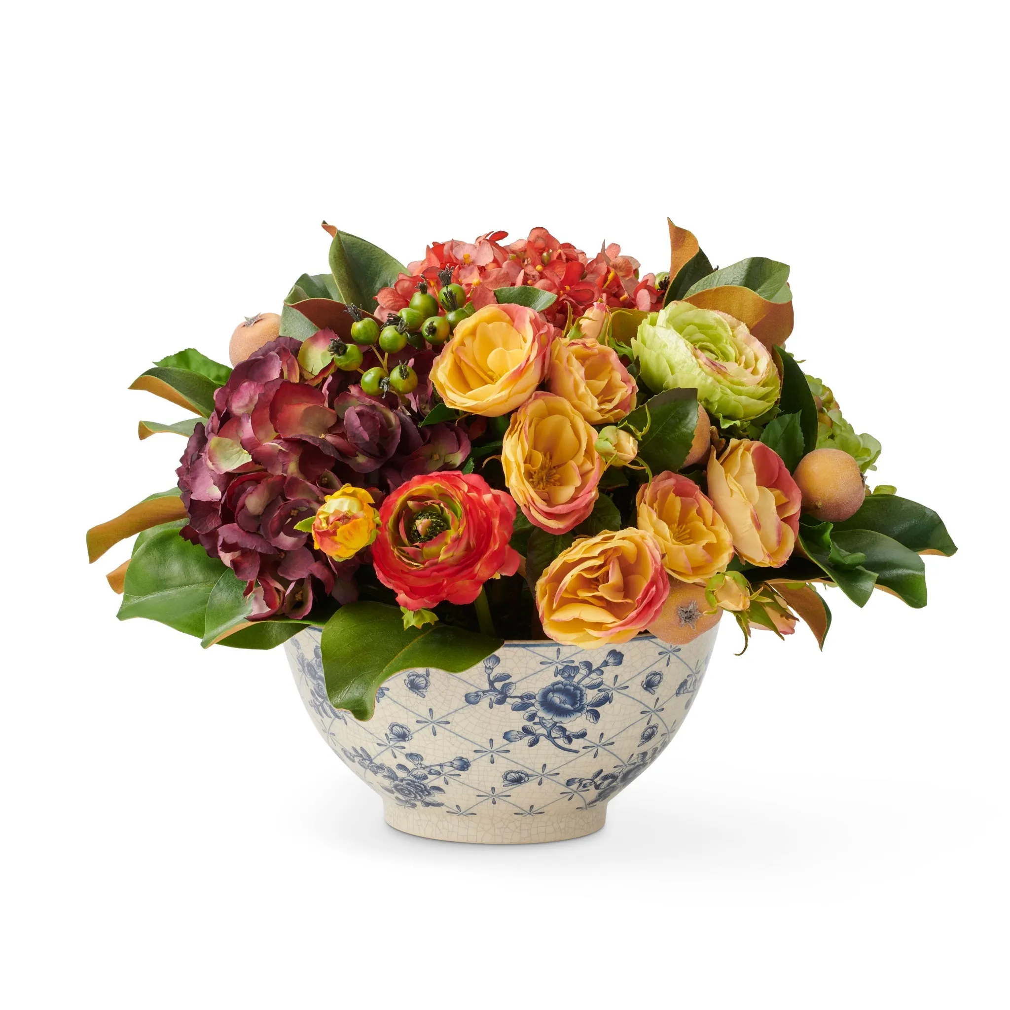 Mix Fall Floral in Trellis Bowl Artificial Flowers Spring Refresh