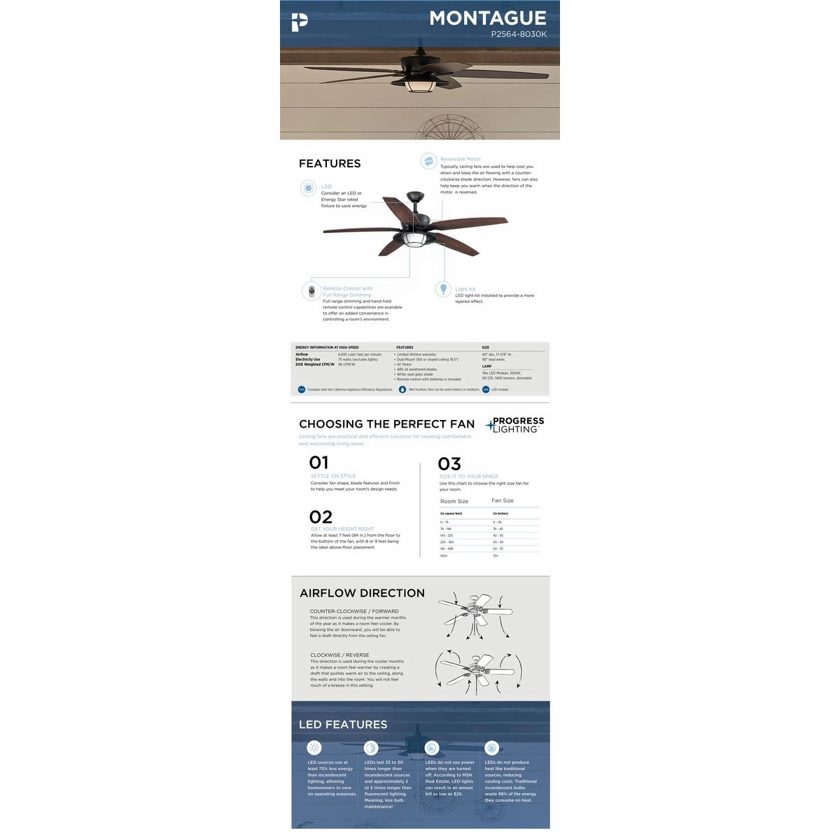 Montague 60" Ceiling Fan Forged Black Outdoor Fans sale online