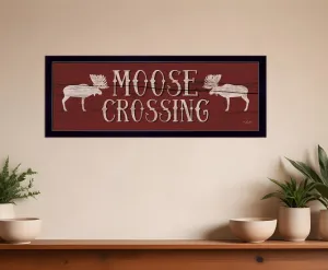 Moose Crossing Black Framed Print Wall Art Home Mirrors & Wall Art