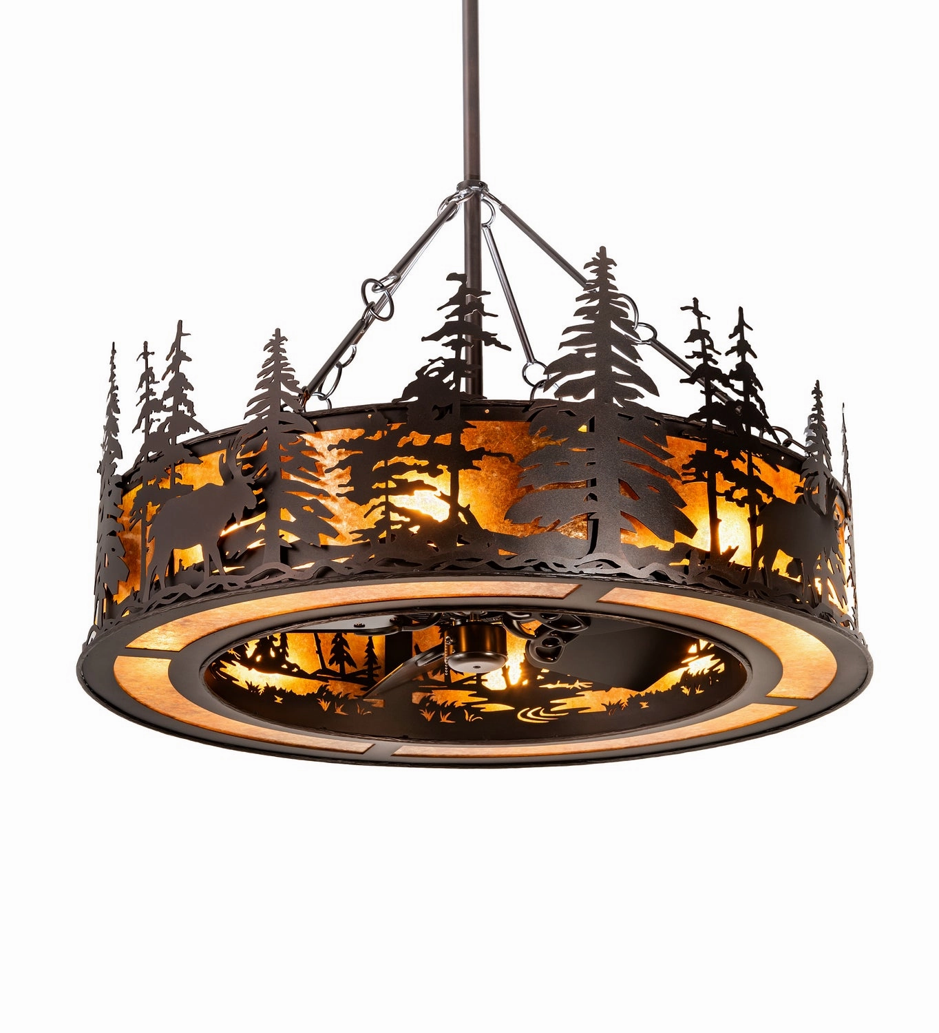 Moose At Dusk Eight Light Chandel-Air Fandeliers FANS on sale now