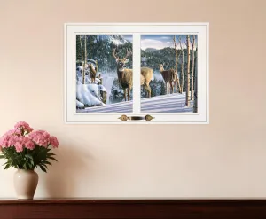 Morning View Deer 3 White Framed Print Wall Art Affordable Wall Decoration items