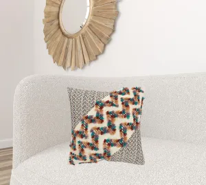 Multicolored Chevron Diagonal Panel Throw Pillow Throw Pillows value buys