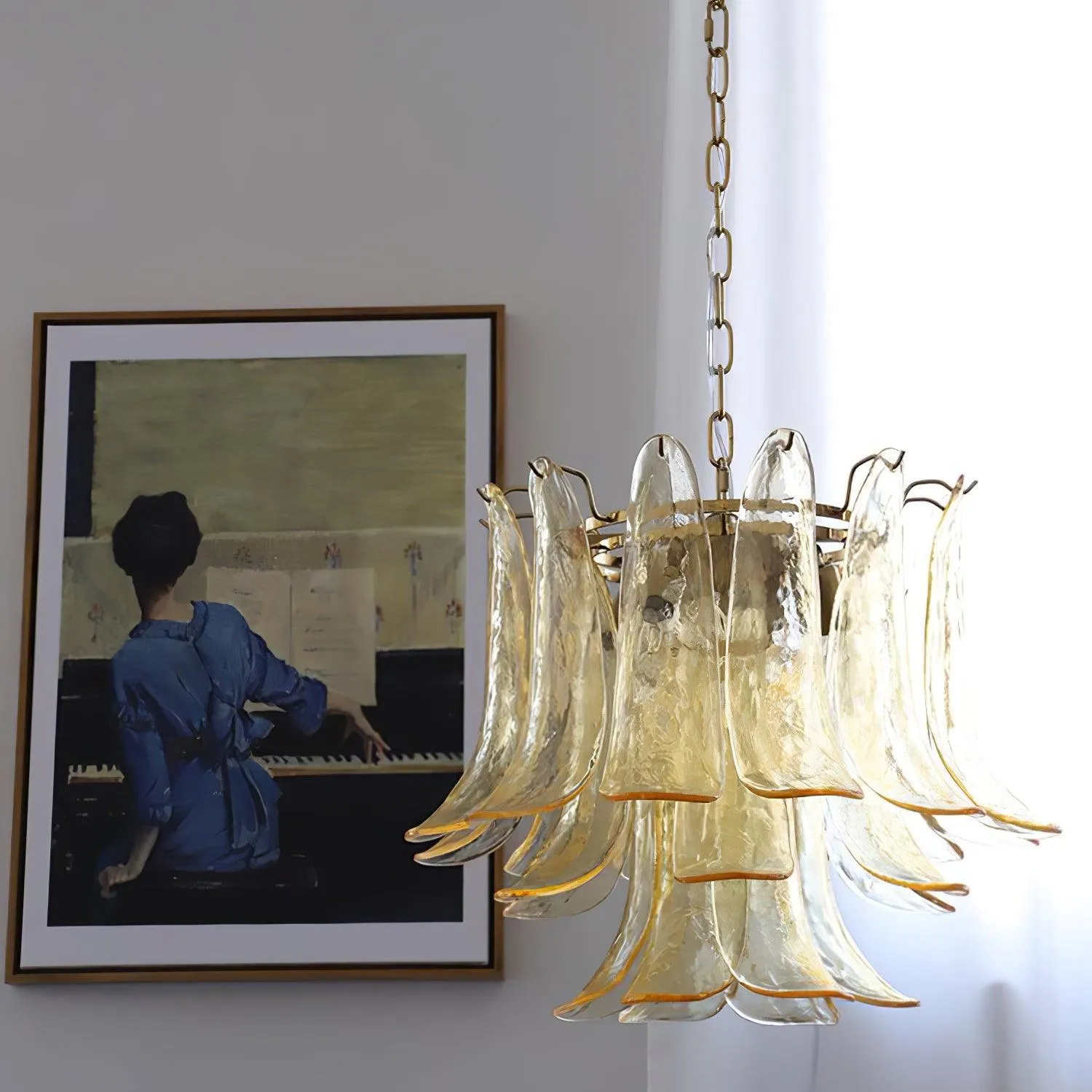 Murano Glass Leaf Chandelier