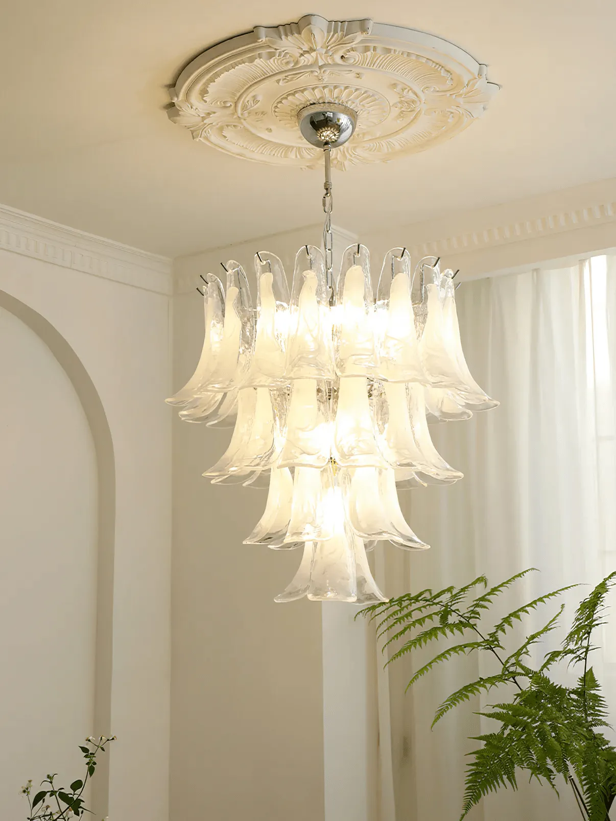 Murano Glass Leaf Chandelier