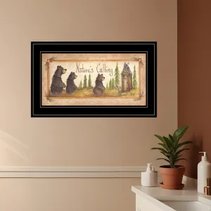 Natures Calling 3 Black Framed Print Bathroom Wall Art Modern Wall Accents store