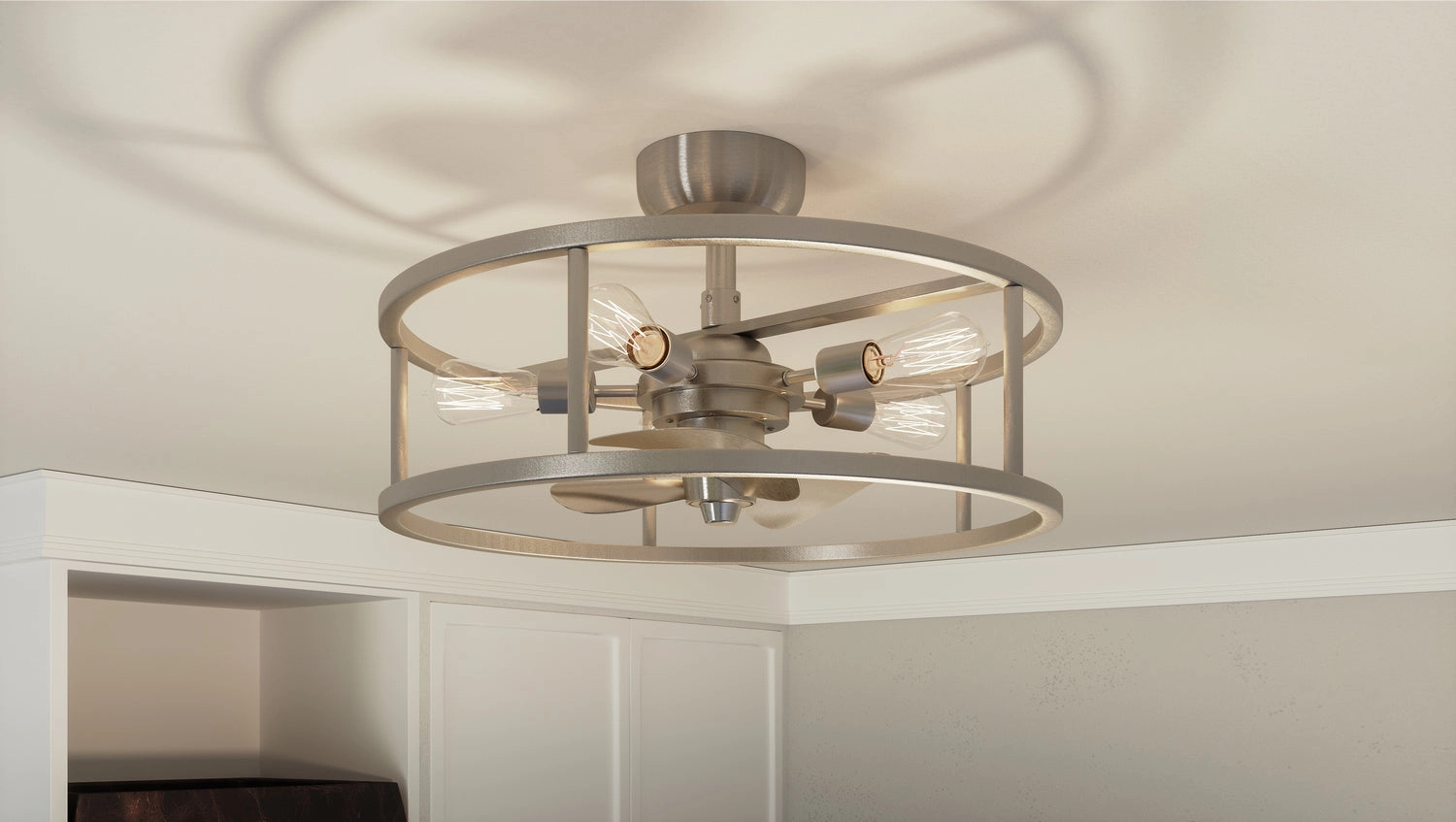 New Harbor Five Light Fandelier Brushed Nickel Fandeliers at discount prices