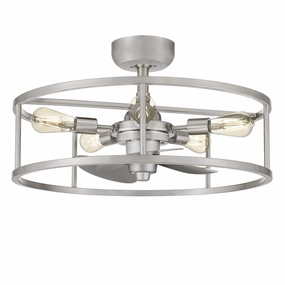 New Harbor Five Light Fandelier Brushed Nickel Fandeliers FANS on sale now
