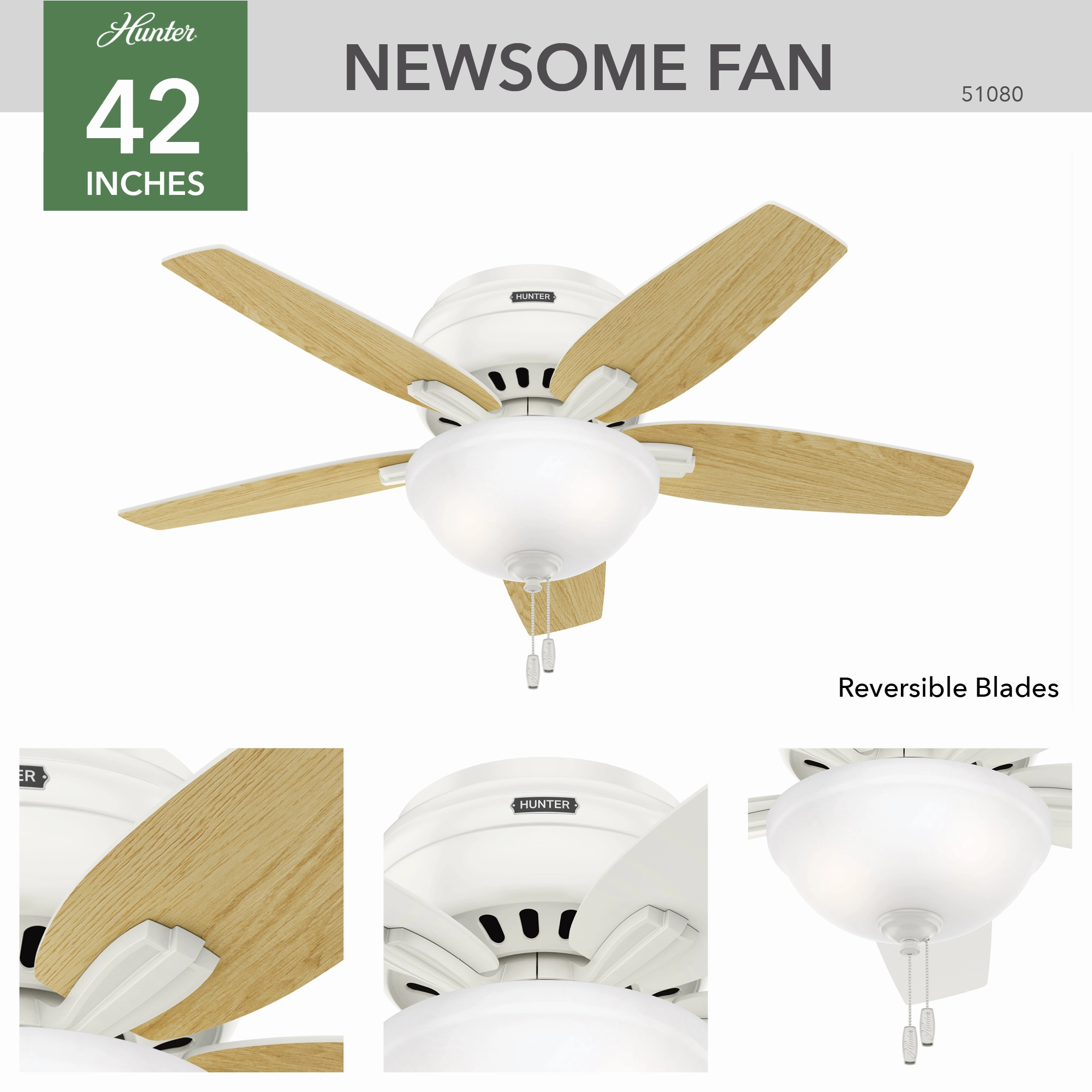 Newsome 42"Ceiling Fan Fresh White Small Fans for less