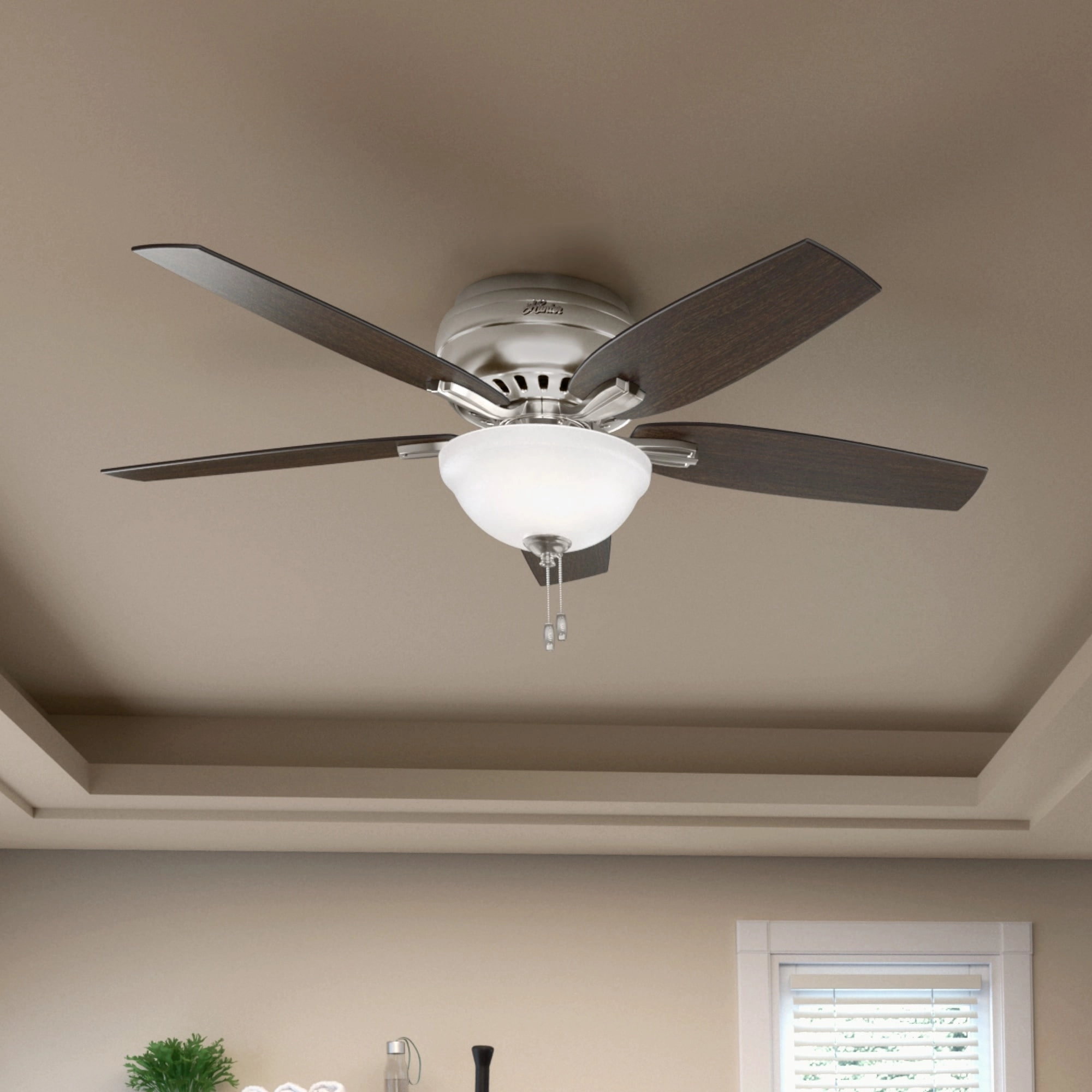 Newsome 52"Ceiling Fan Brushed Nickel Huggers Fans low price shop