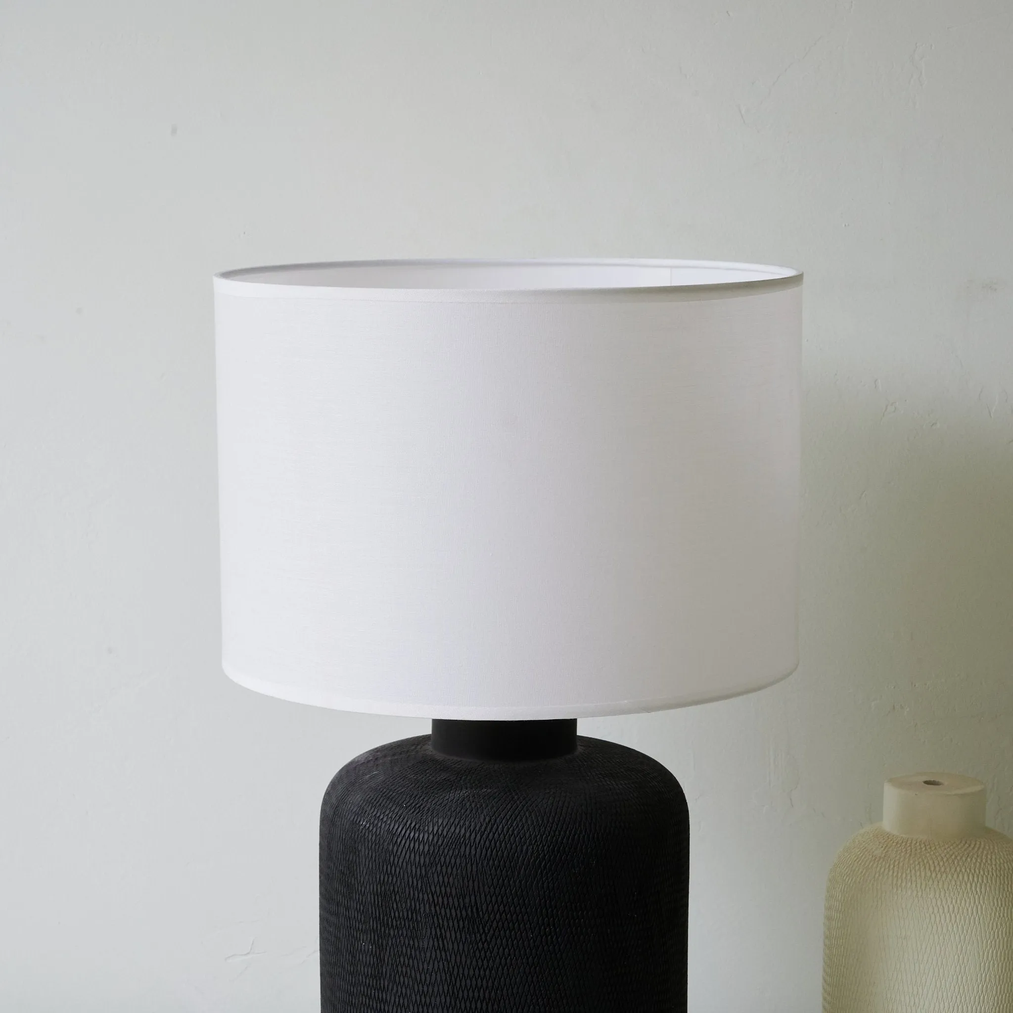 Nocturne Textured Black Table Lamp