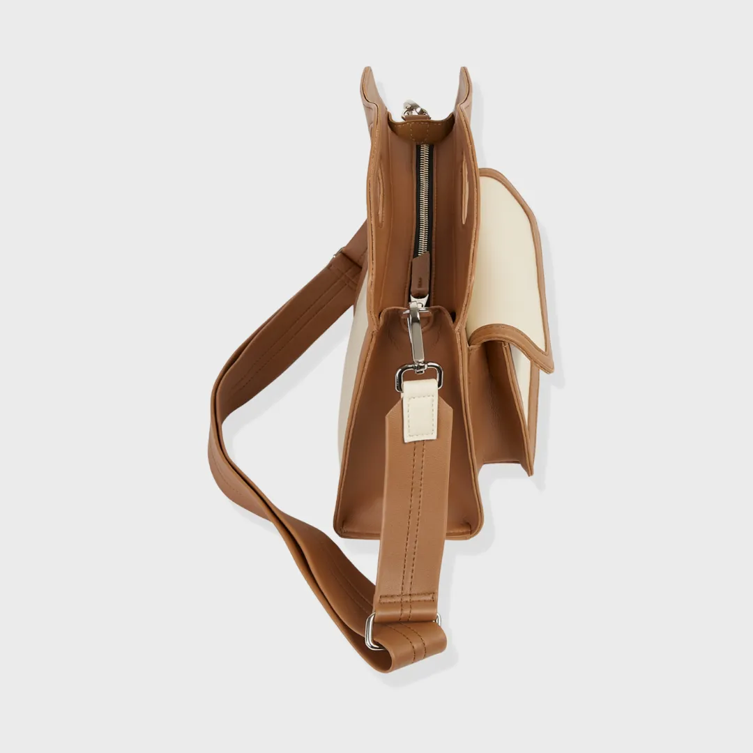 NORA VEGAN LEATHER HAND & SLING BAG CAMEL