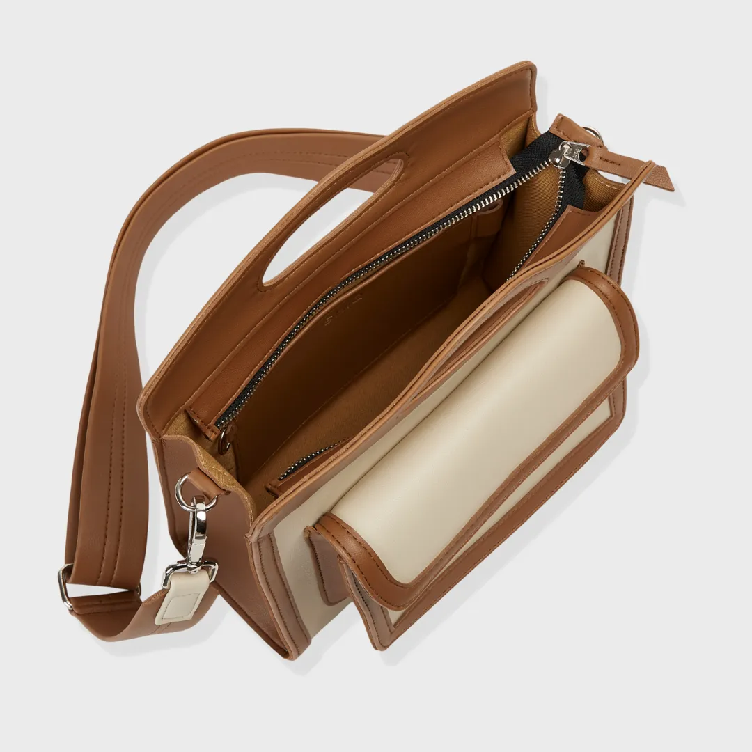 NORA VEGAN LEATHER HAND & SLING BAG CAMEL