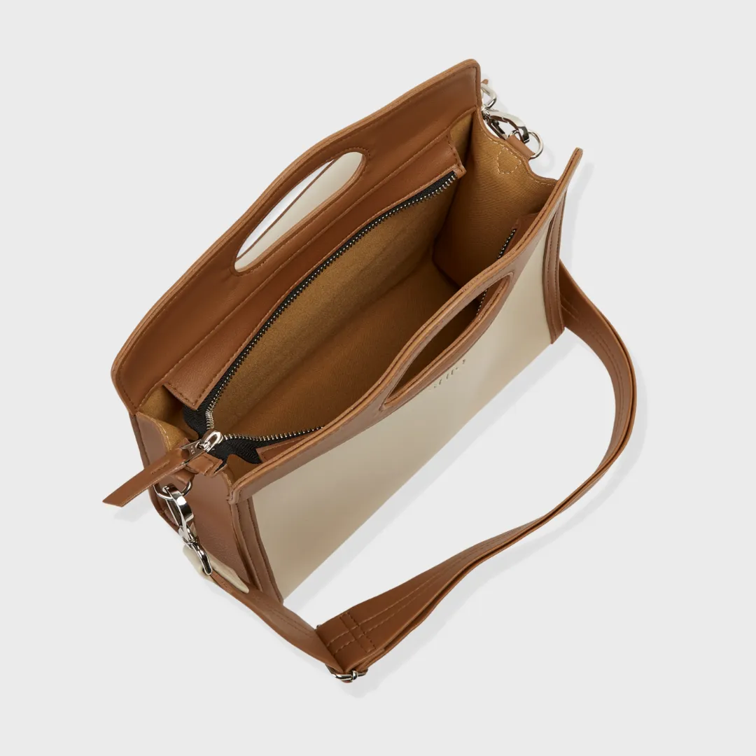 NORA VEGAN LEATHER HAND & SLING BAG CAMEL