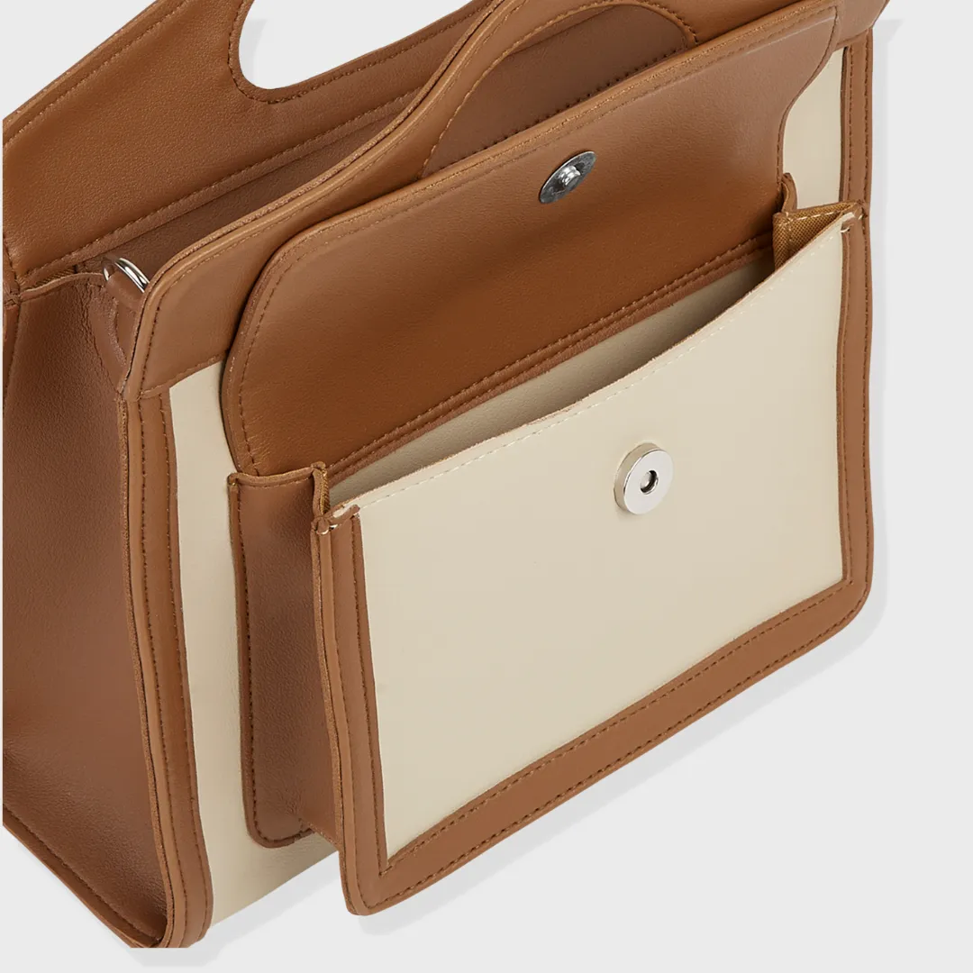 NORA VEGAN LEATHER HAND & SLING BAG CAMEL