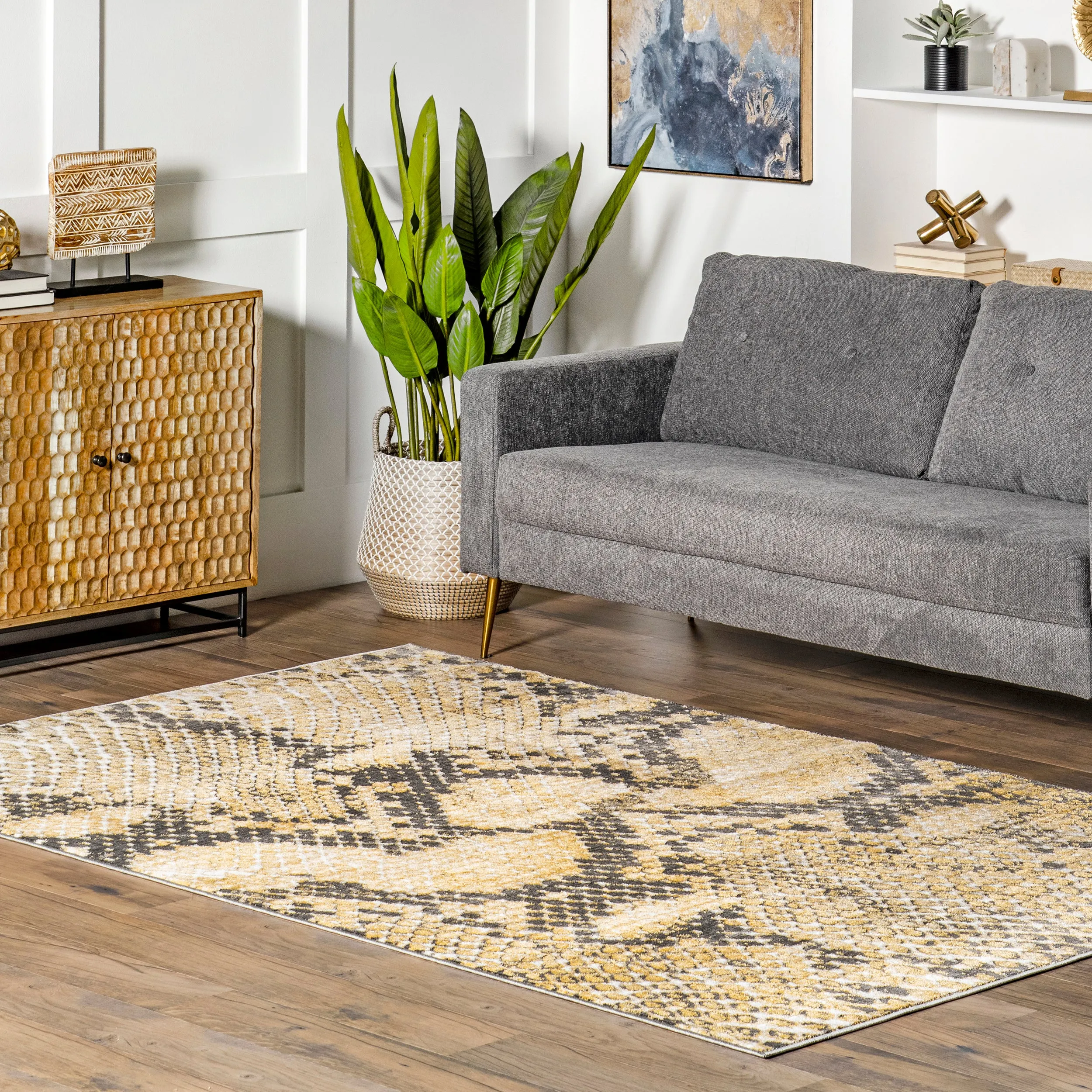 nuLOOM Alexandrine Modern Snake Print Area Rug Area Rugs value picks
