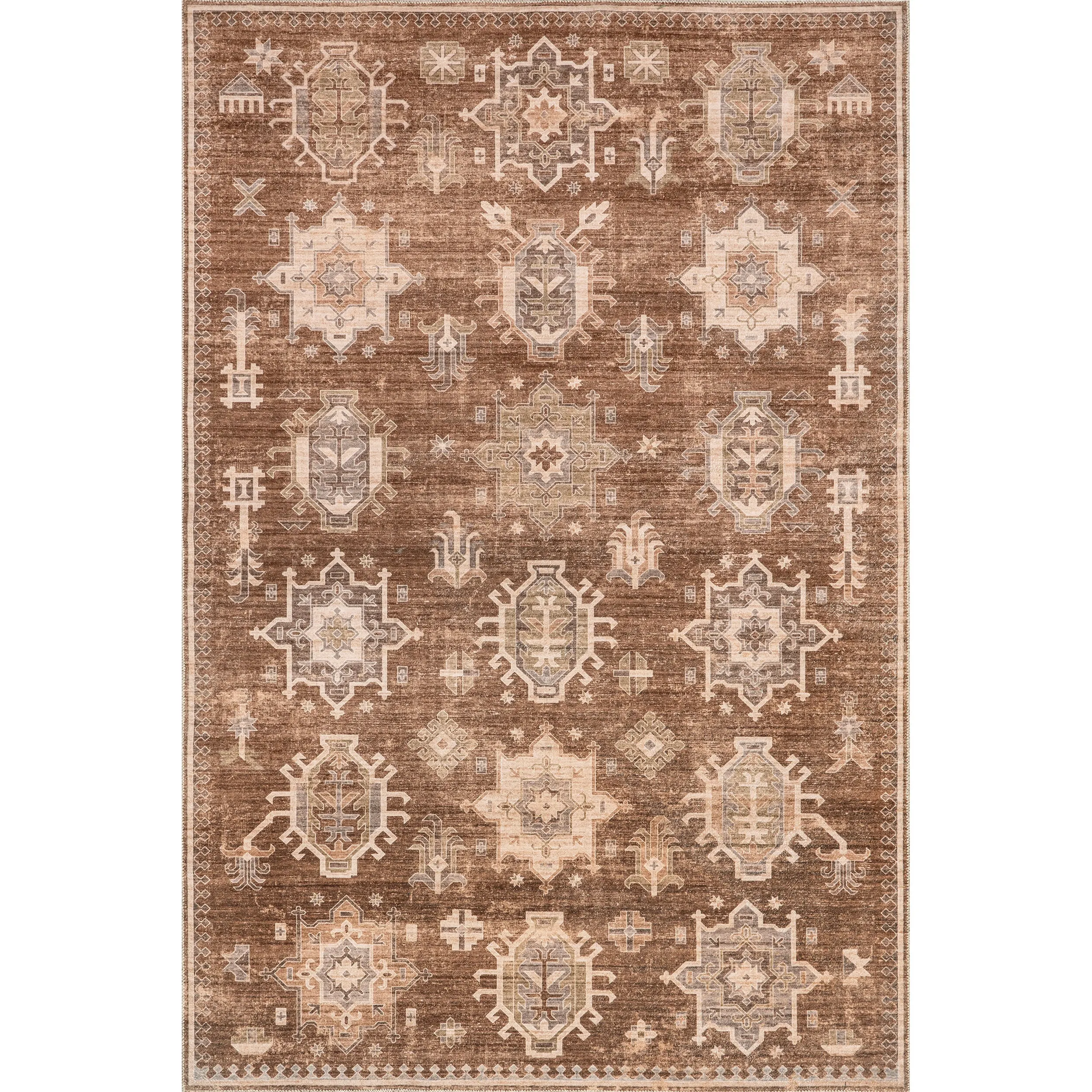 nuLOOM Avalon Multi Medallion Machine Washable Area Rug