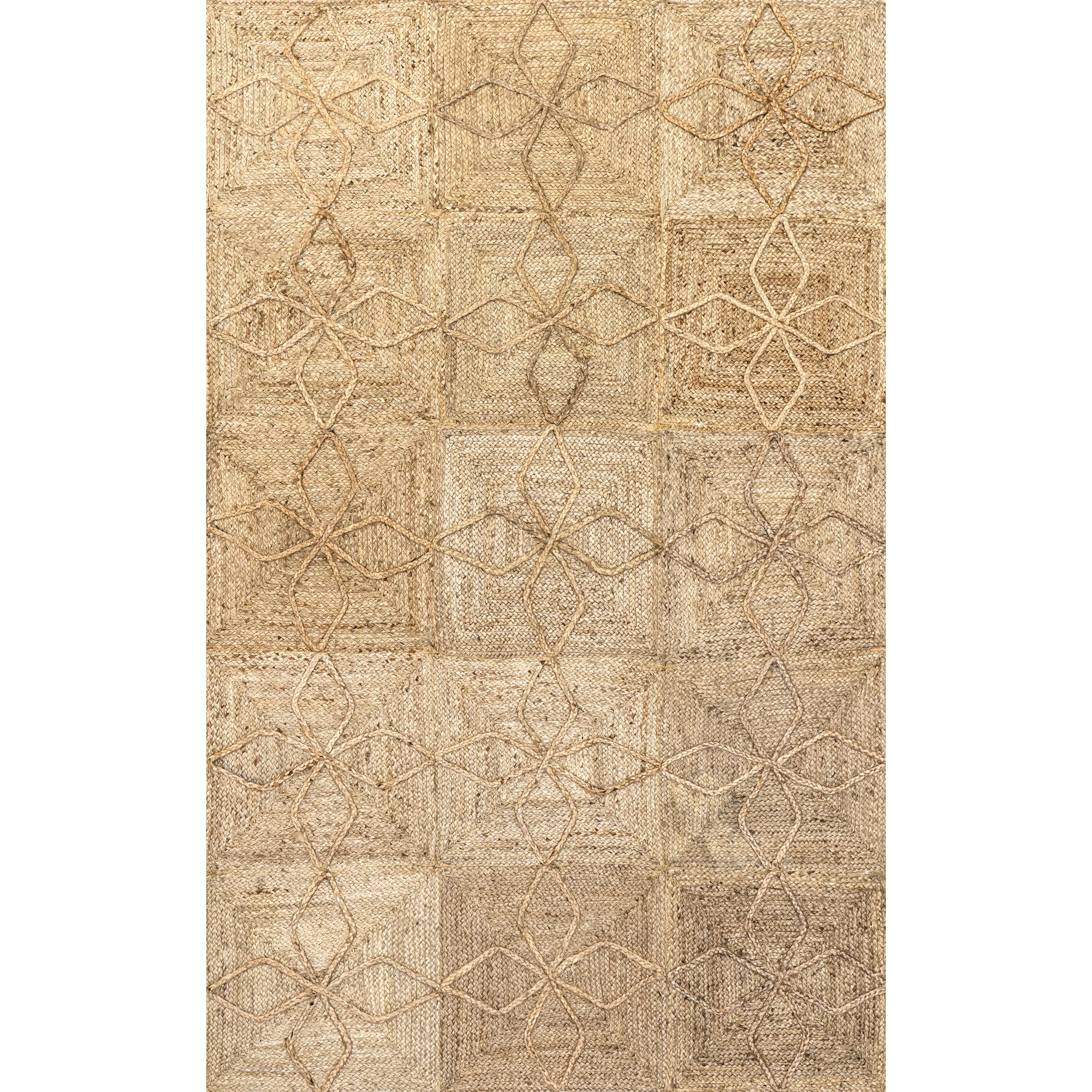 nuLOOM Brigetta Geometric Floral Jute Area Rug