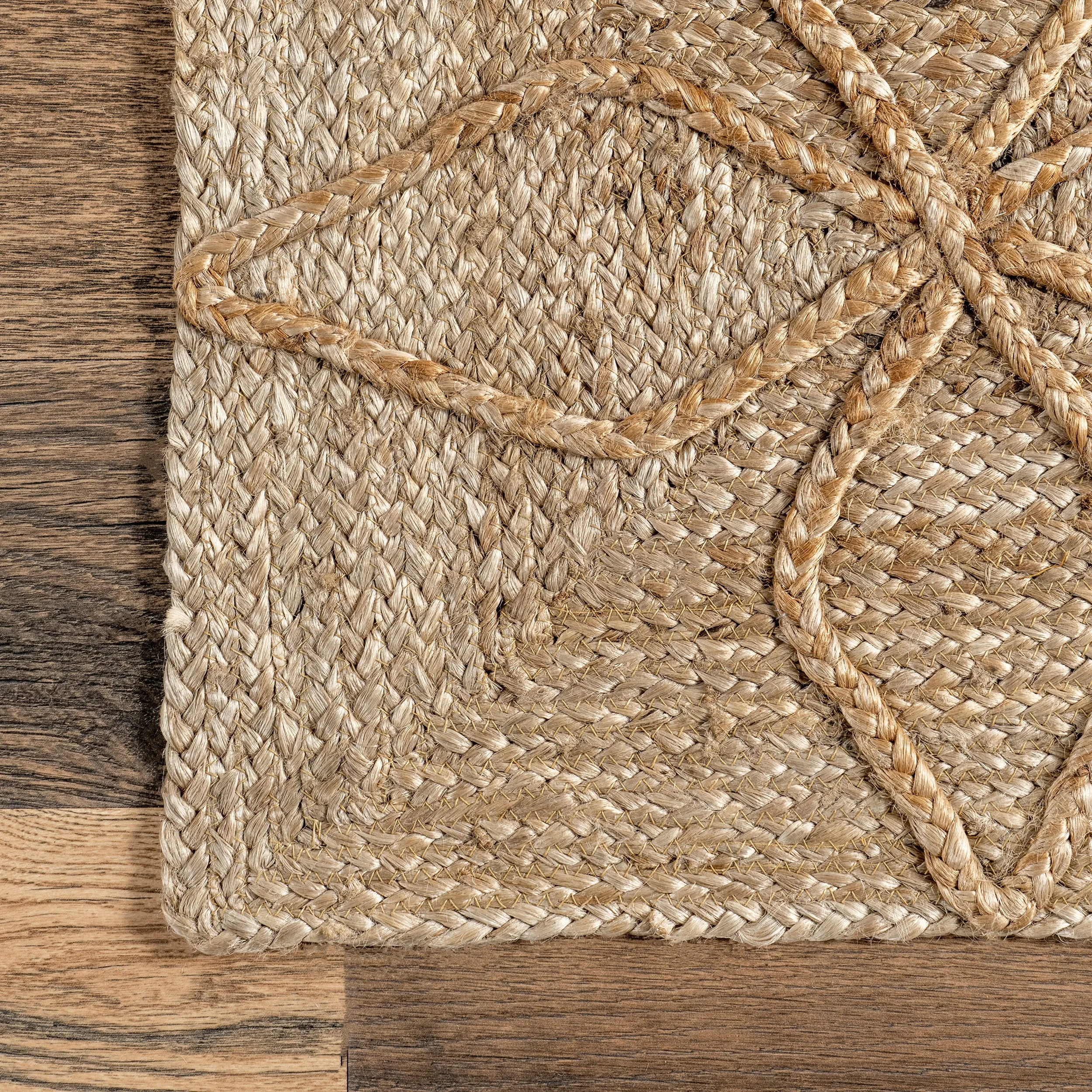 nuLOOM Brigetta Geometric Floral Jute Area Rug
