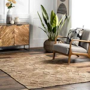 nuLOOM Brigetta Geometric Floral Jute Area Rug Area Rugs value picks