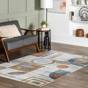 nuLOOM Brodee Abstract Retro Machine Washable Area Rug Area Rugs final clearance