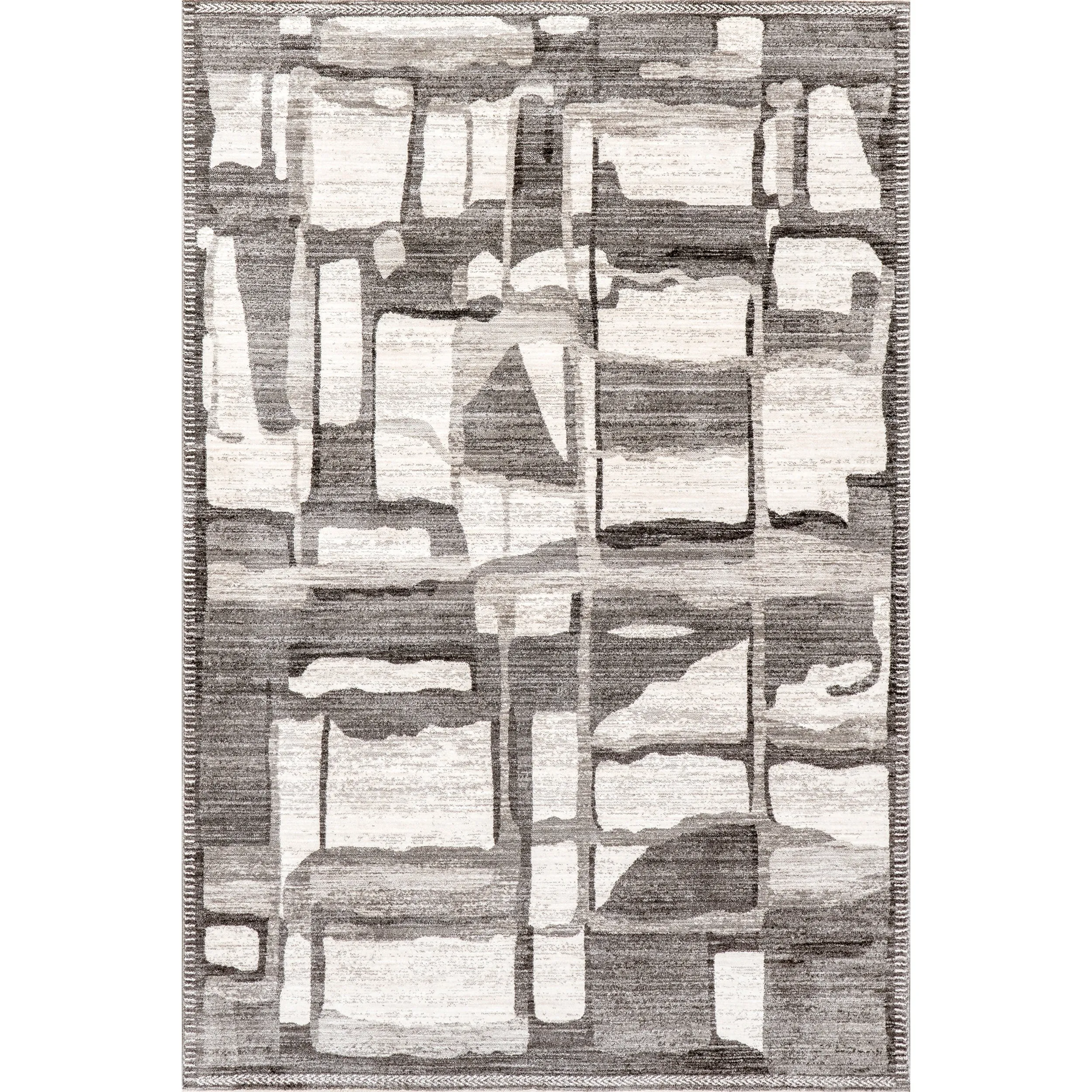 nuLOOM Chrissie Abstract Shapes Fringe Area Rug