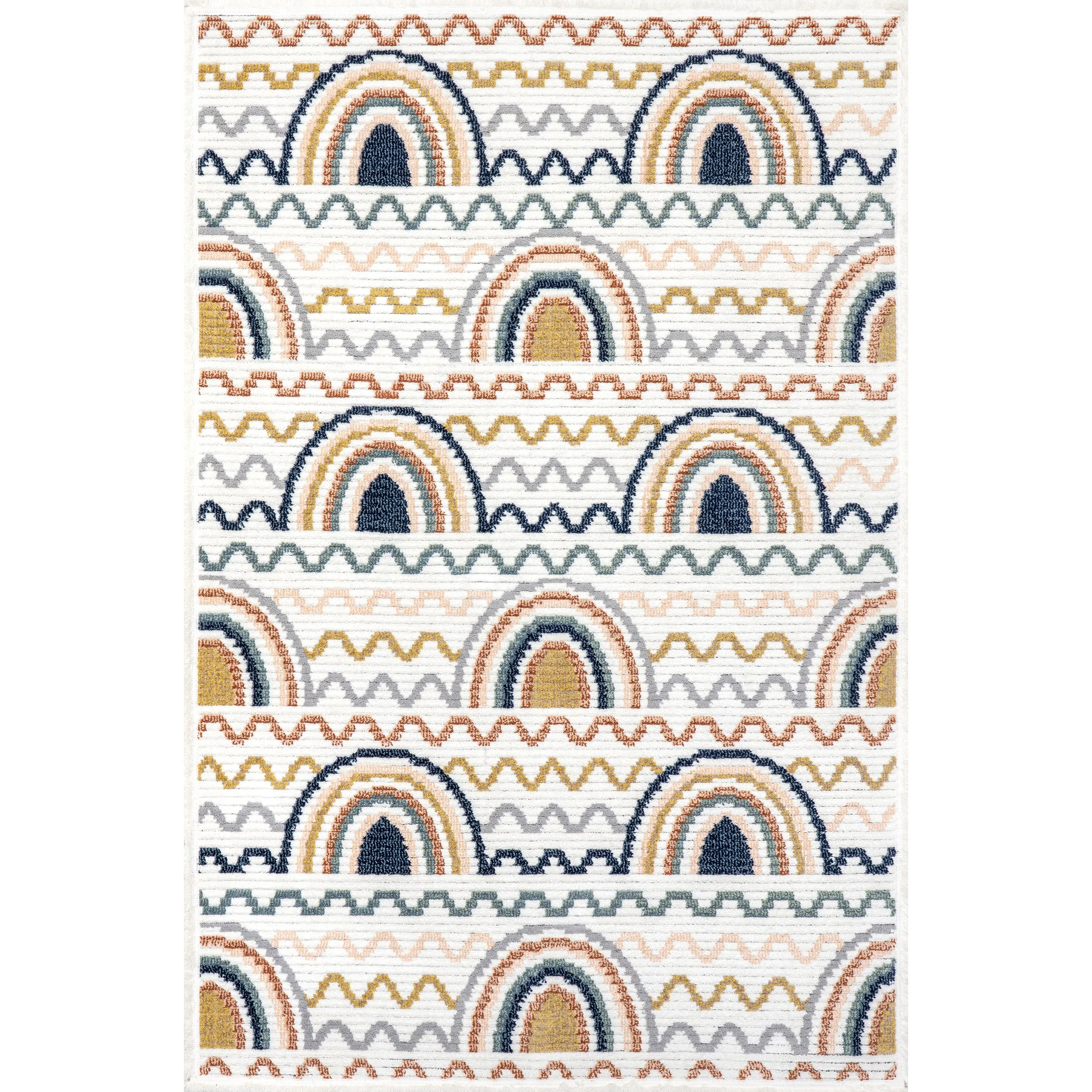 nuLOOM Kaarina Multi Rainbow Kids Fringe Area Rug