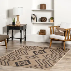 nuLOOM Kasie Geometric Stripes Easy-Jute Machine Washable Area Rug Area Rugs final clearance