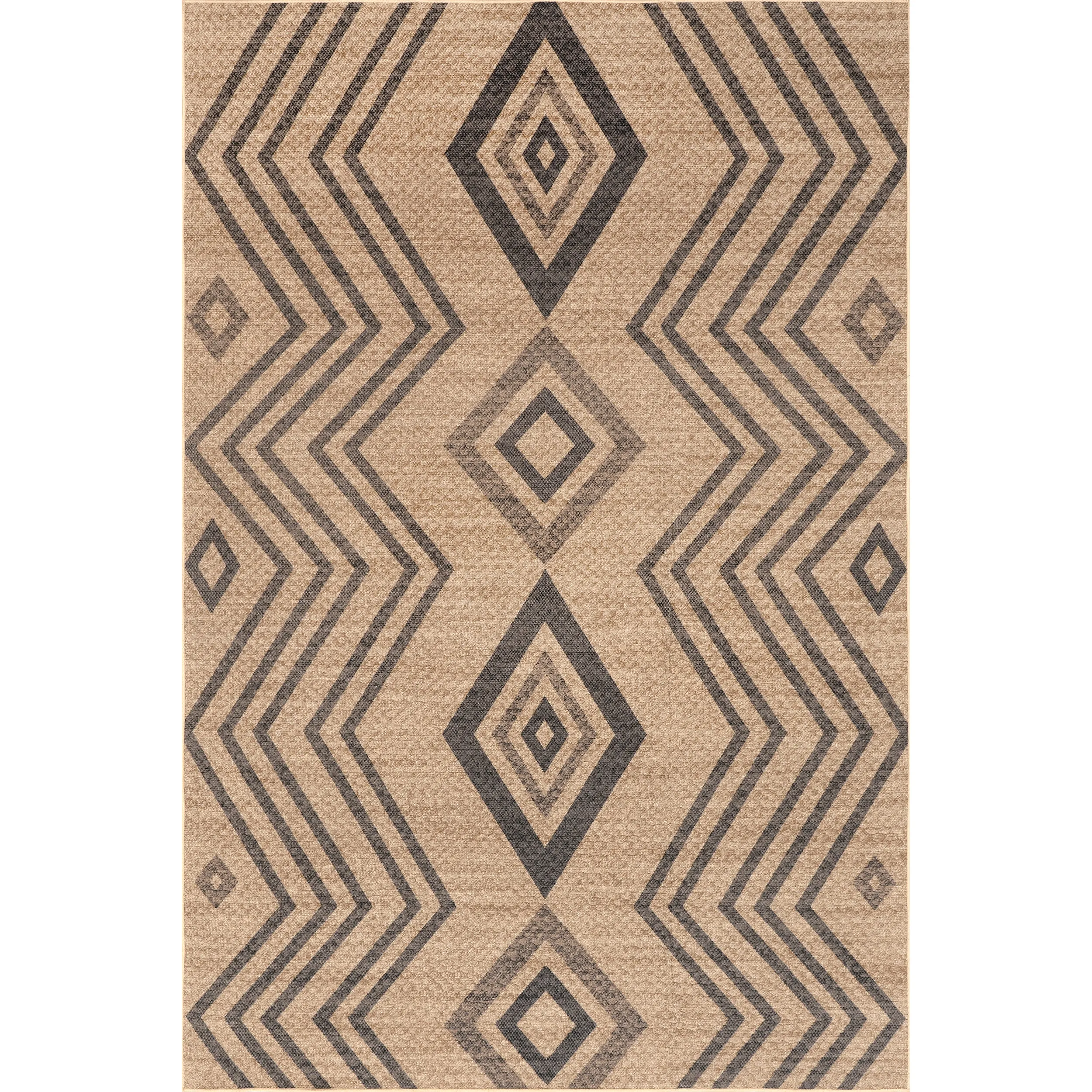 nuLOOM Kasie Geometric Stripes Easy-Jute Machine Washable Area Rug