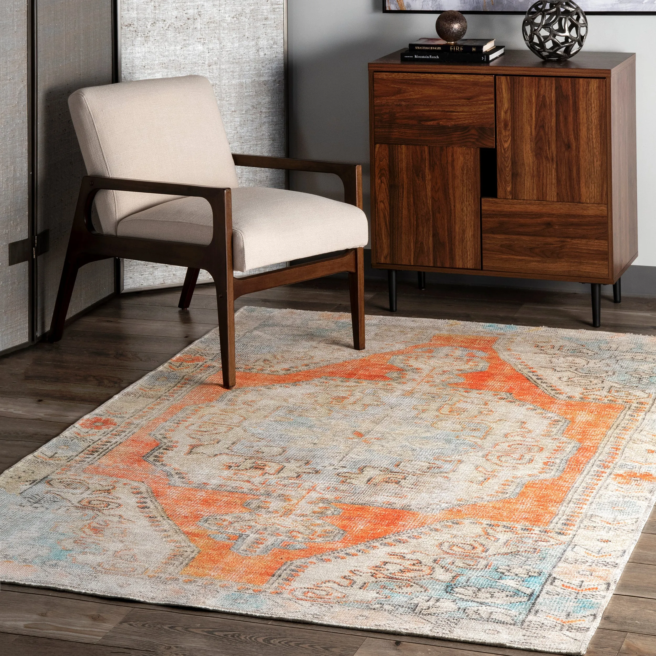 nuLOOM Khloe Printed Snowflake Medallion Flatweave Area Rug Area Rugs final clearance