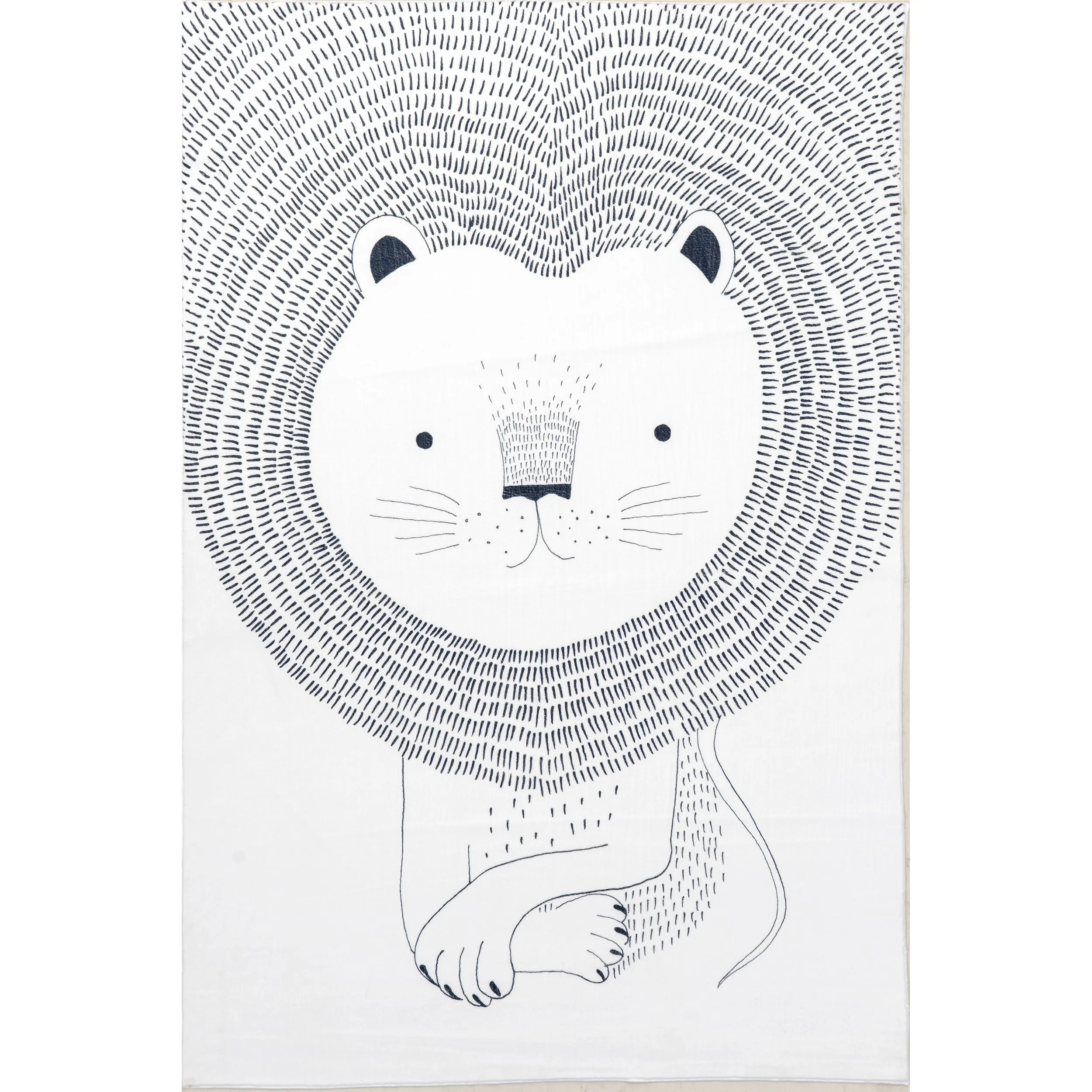 nuLOOM Kinslee Modern Lion Machine Washable Kids Area Rug