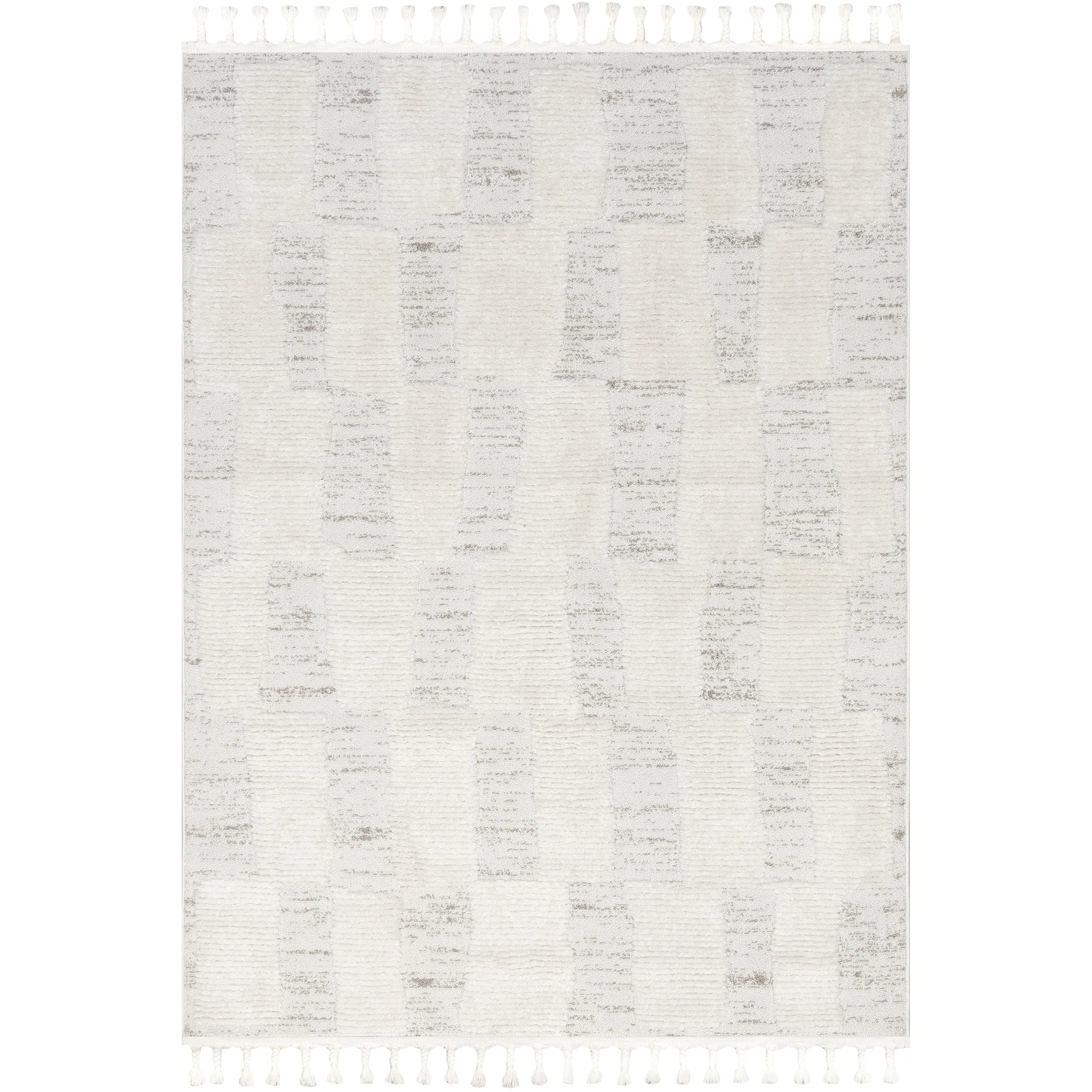 nuLOOM Magnolia High-Low Geometric Tasseled Area Rug