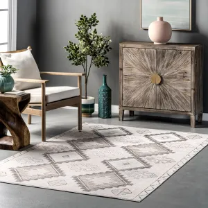 nuLOOM Misha Southwestern Diamond Machine Washable Area Rug Area Rugs value picks