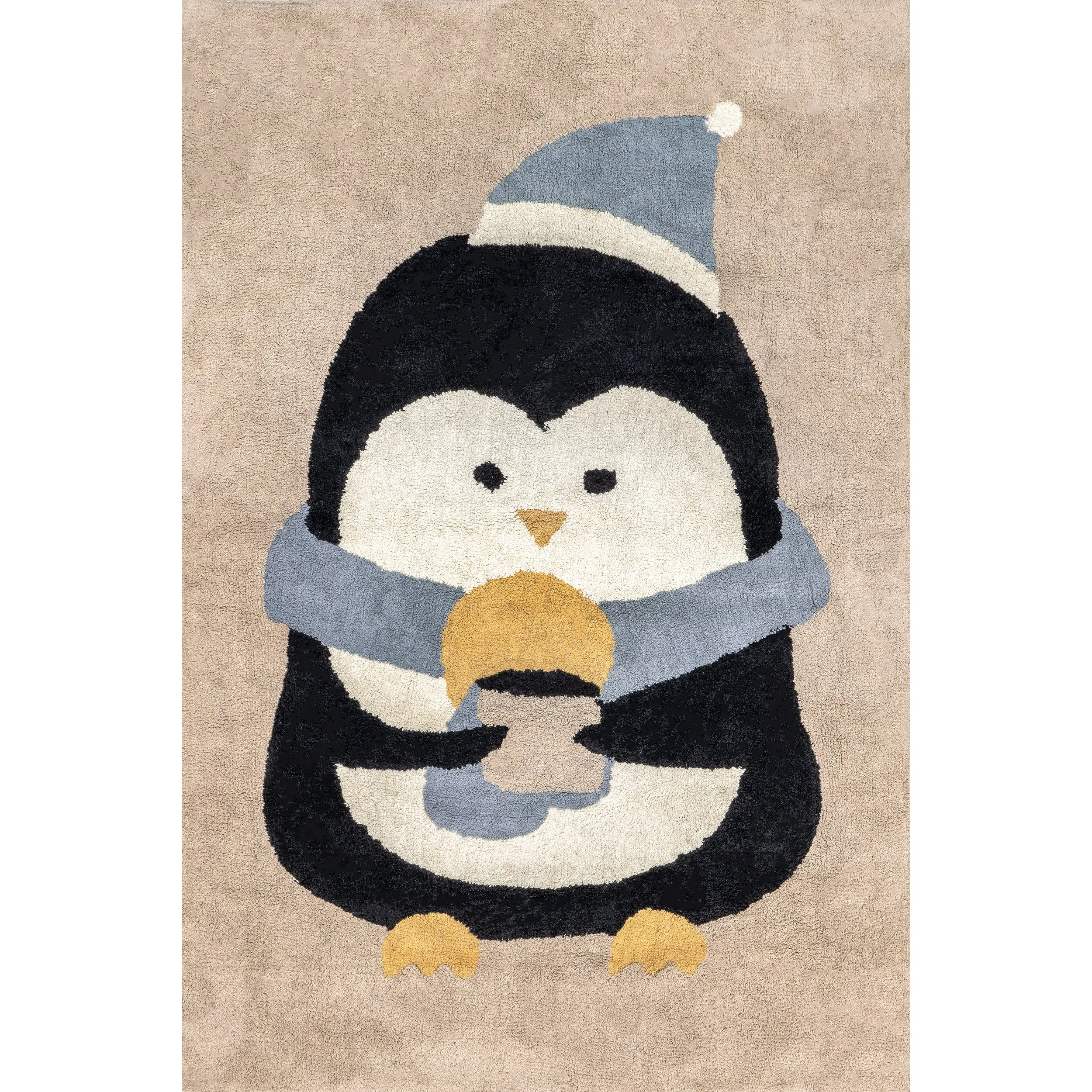 nuLOOM Mosby Penguin Machine Washable Kids Area Rug