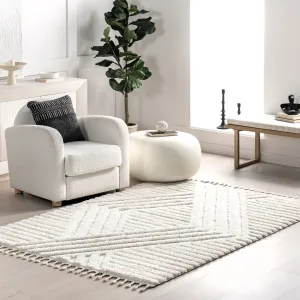 nuLOOM Risette Geometric Shag Tassel Area Rug Area Rugs value picks