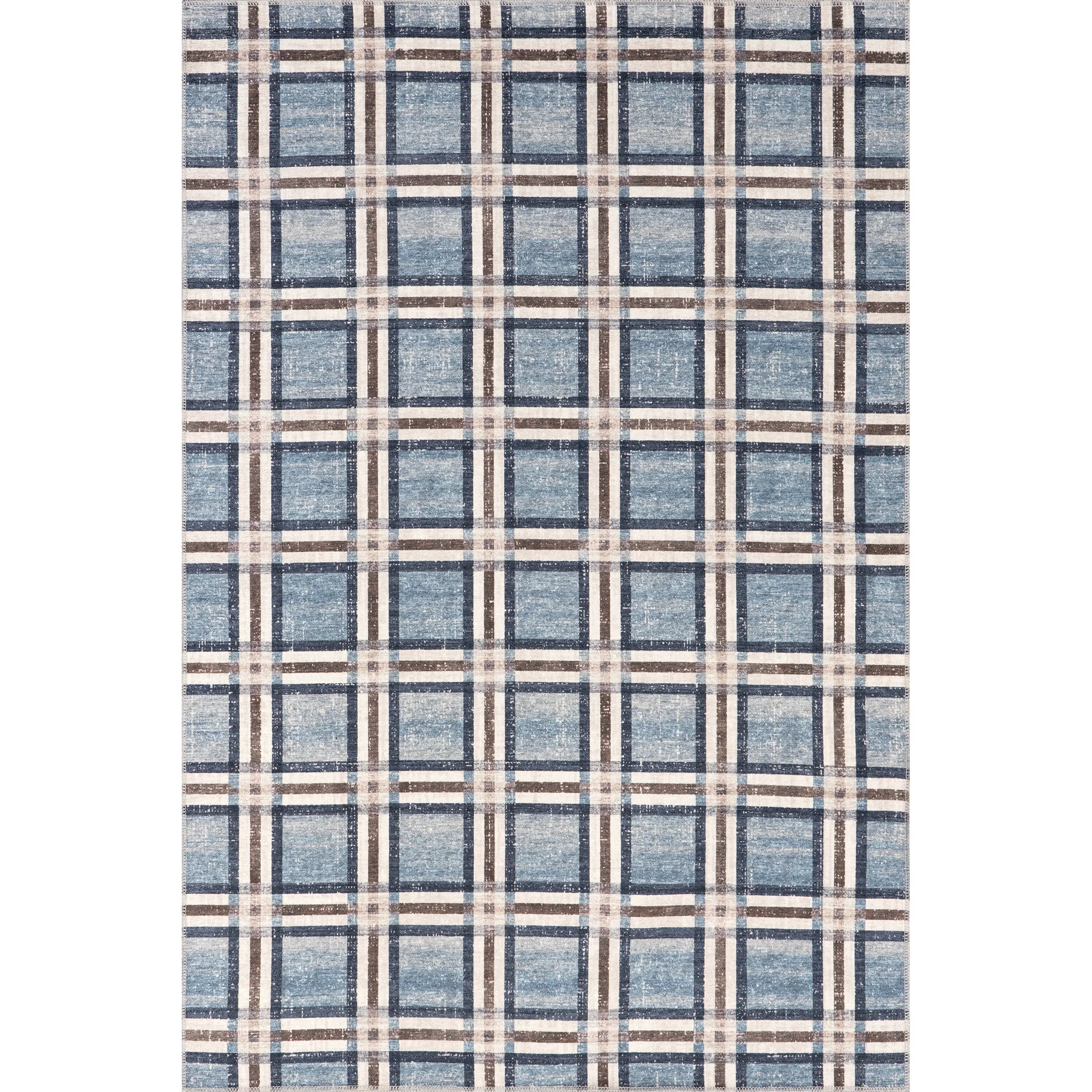 nuLOOM Steph Windowpane Plaid Machine Washable Area Rug