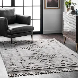 nuLOOM Sully Soft Snowflake Textured Tassel Area Rug Area Rugs final clearance