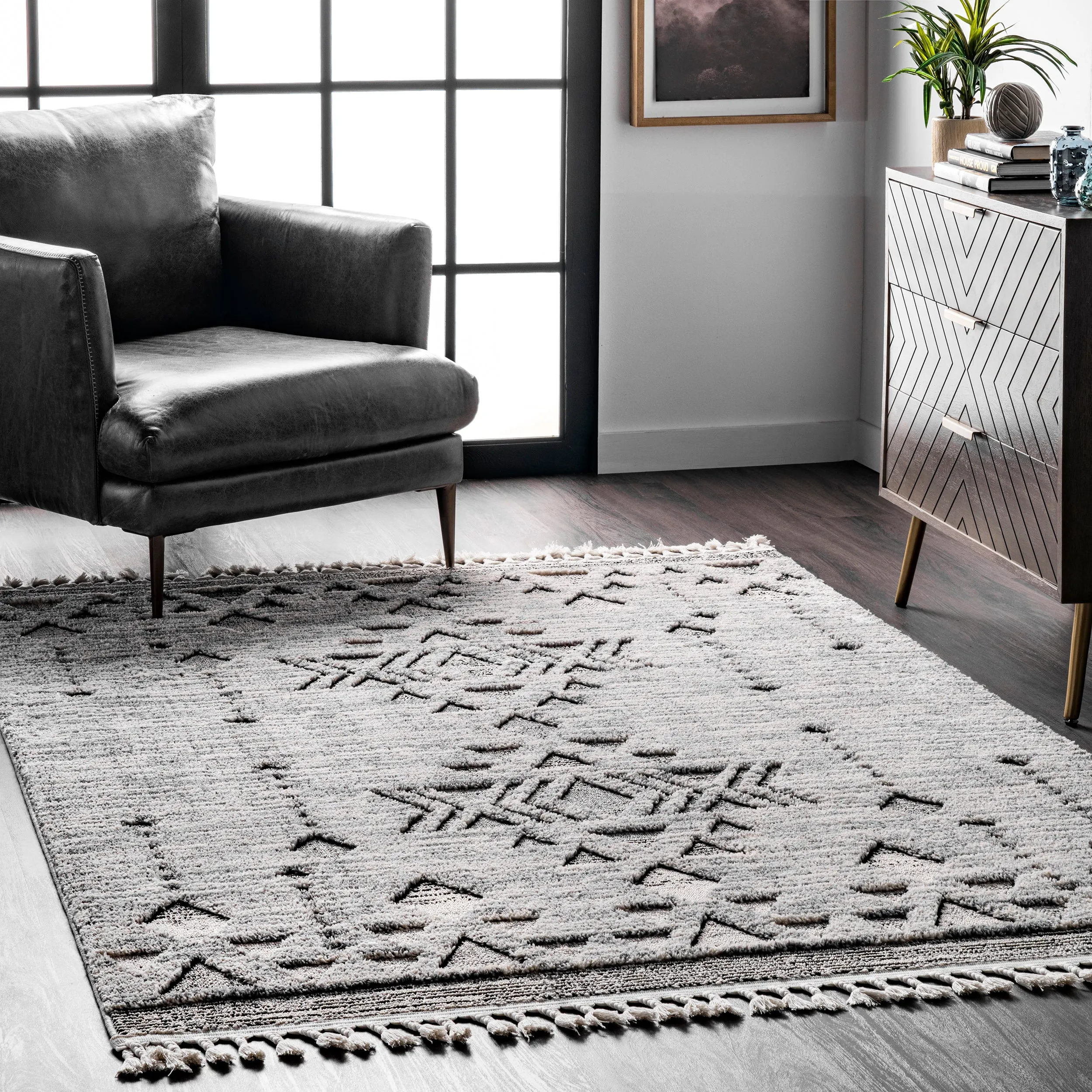 nuLOOM Sully Soft Snowflake Textured Tassel Area Rug Area Rugs final clearance