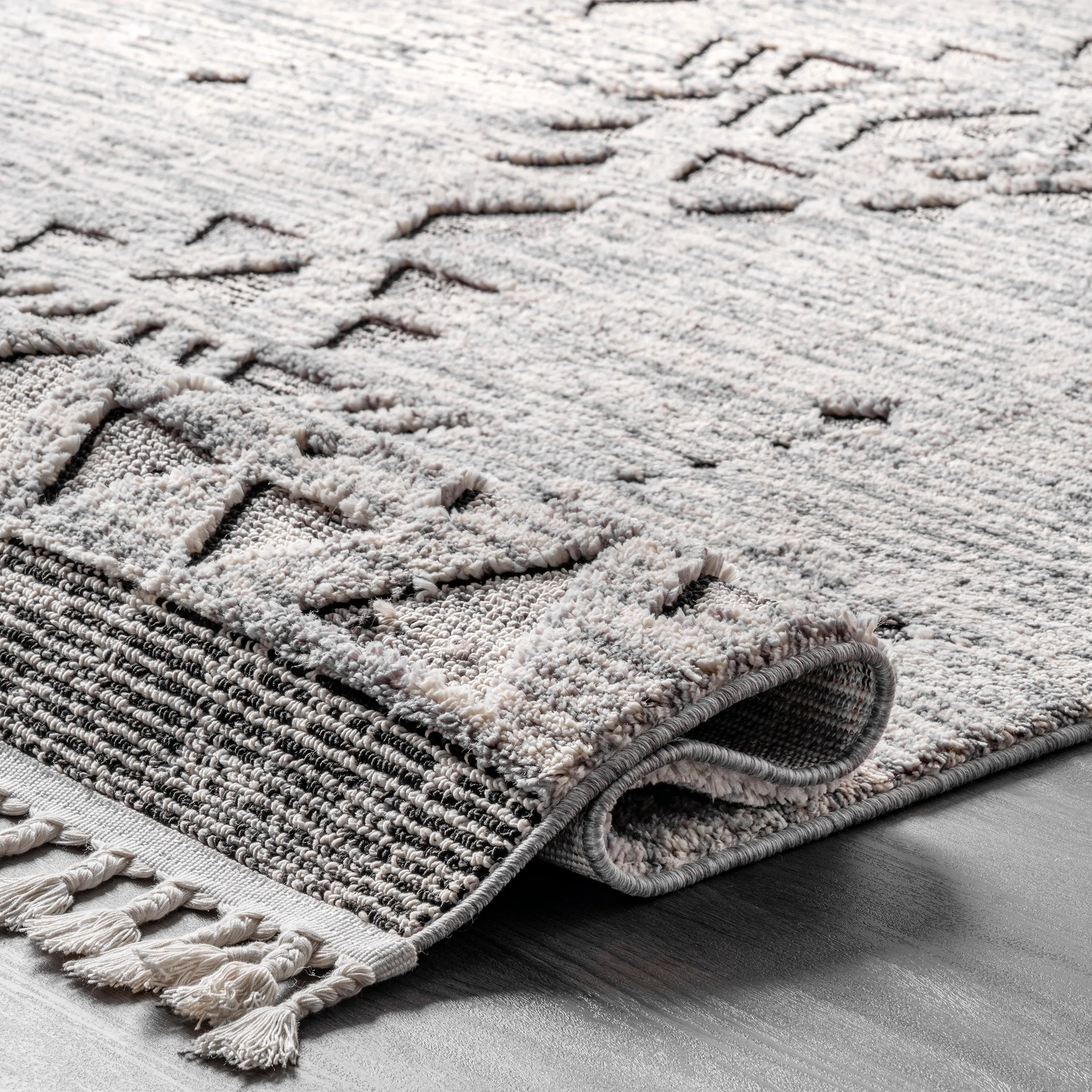 nuLOOM Sully Soft Snowflake Textured Tassel Area Rug