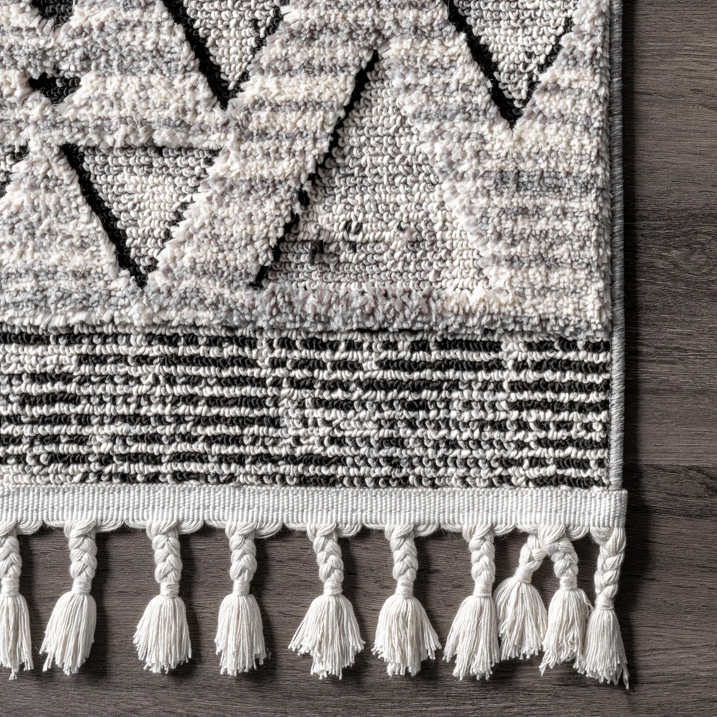 nuLOOM Sully Soft Snowflake Textured Tassel Area Rug