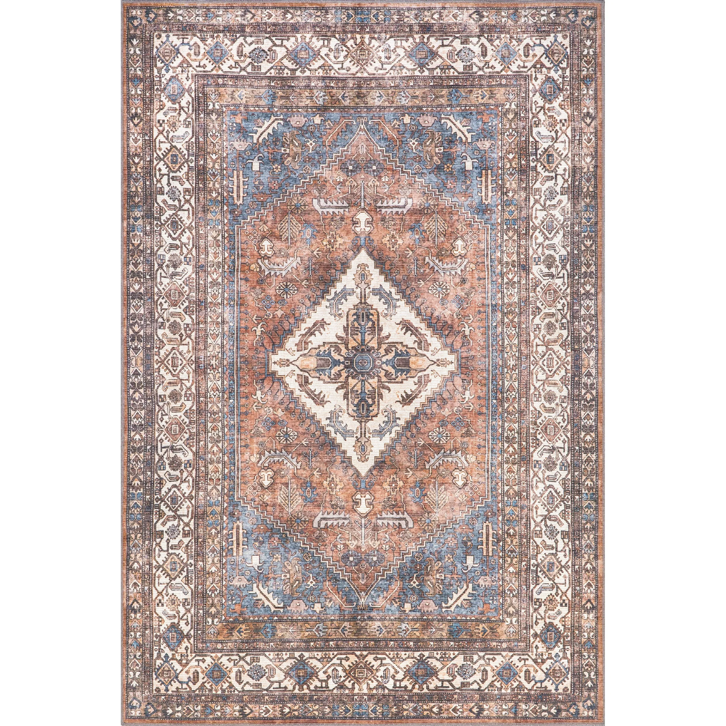 nuLOOM Tindra Persian Medallion Machine Washable Area Rug