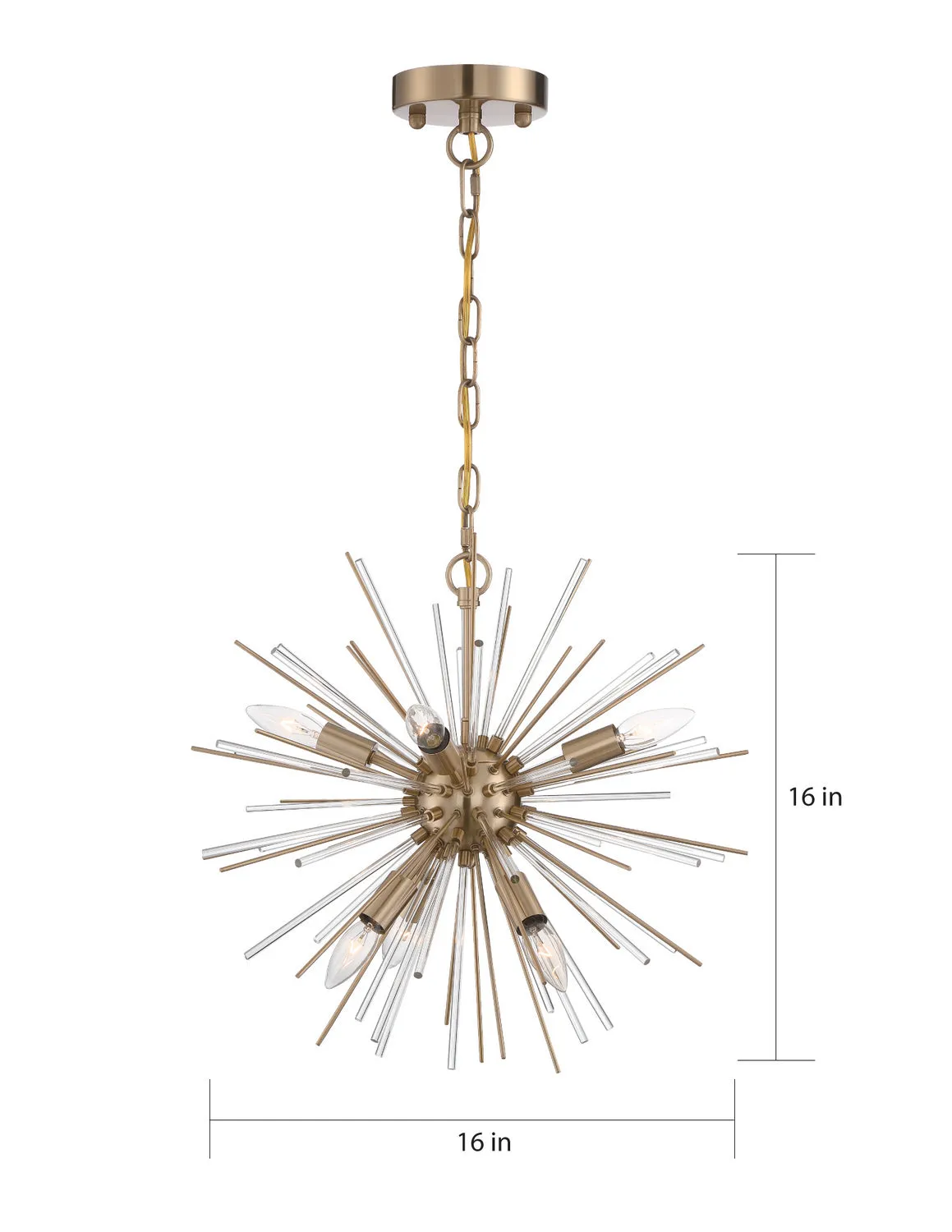 Nuvo Cirrus 60-6992 Chandelier Light - Vintage Brass Crystal Chandeliers discount shop
